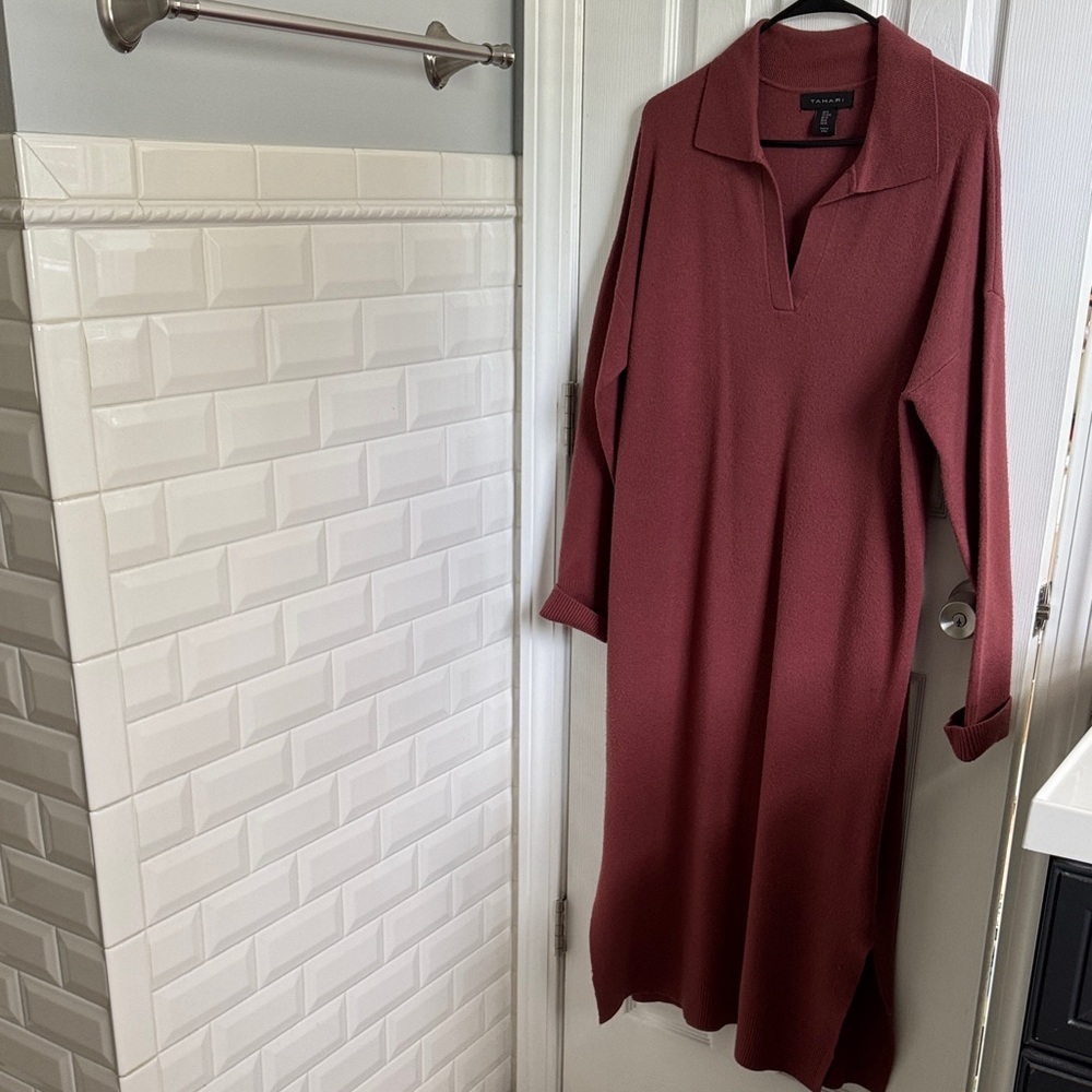 Tahari Long Sleeve Sweater Dress